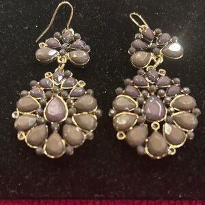 Elegant Gold and Brown Dangle Earrings